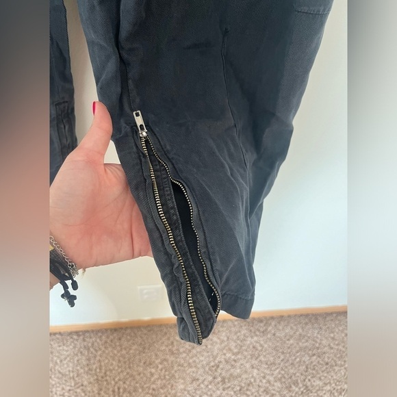 Zara The Simone Barrel Fit Pants Drawstring Waist Zipper Ankle Tapered - Picture 11 of 15